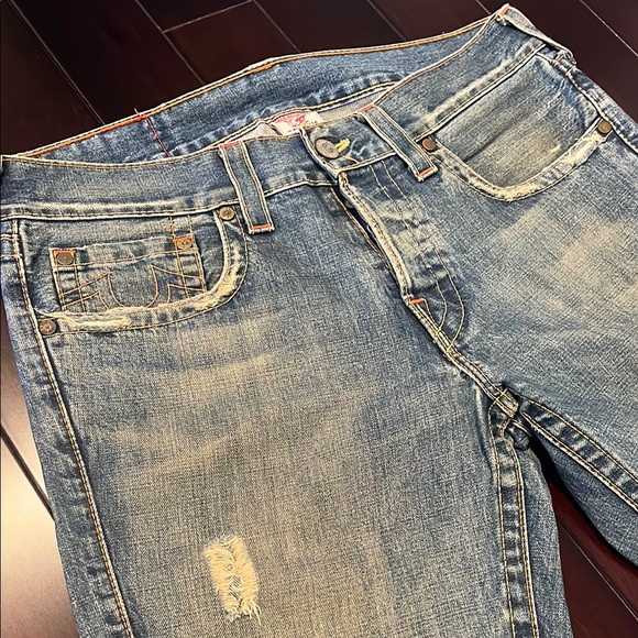 True religion men’s sz 34 washed ripped jeans - Picture 2 of 5